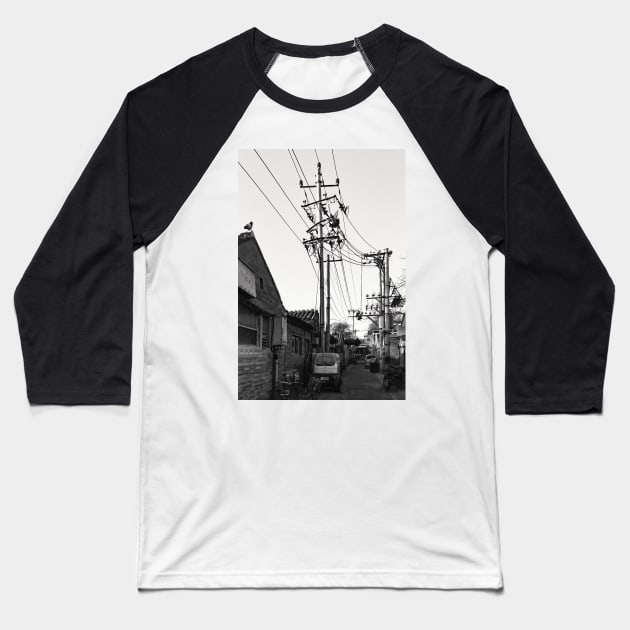 In Beijing's alleyway-under the wire Baseball T-Shirt by jasminewang